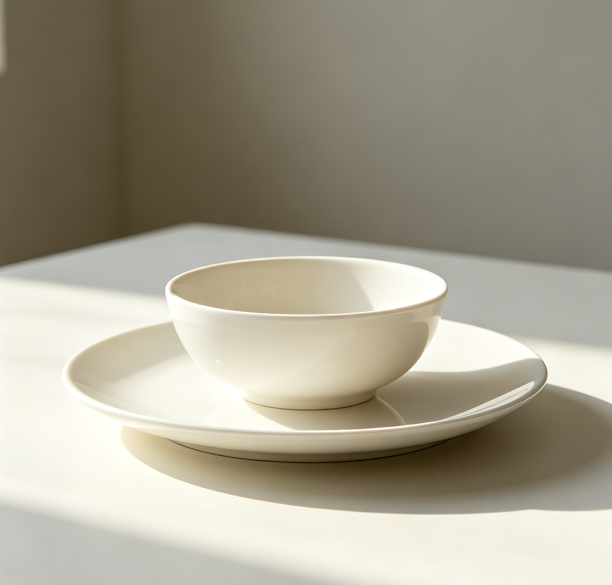Minimalist Ceramic Soup Bowl Dinner Plate Set